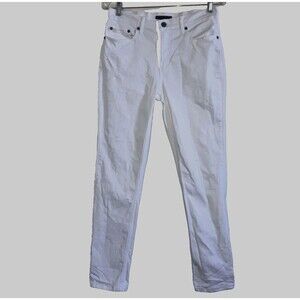 BANANA REPUBLIC  sz 4  27 GIRLFRIEND JEAN White Cotton Stretch Tapered Mid Rise